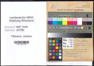 Entnazifizierung Johann Tillmann , geb. 09.10.1897 (Landwirt)