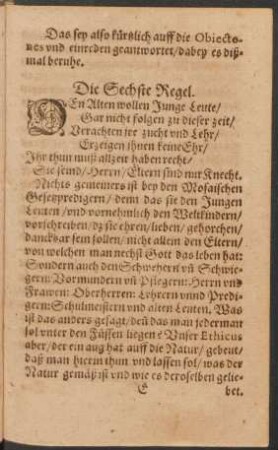 Die Sechste - zehende Regel.