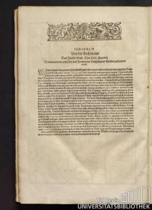Das XIV. Capitel. Darinn von vielerley Art und Formen der Templen und Kirchen gehandlet wirdt.