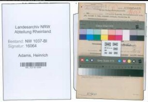 Entnazifizierung Heinrich Adams , geb. 18.06.1884 (Justizsekretaer)