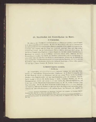 IV. Nitrifikation und Denitrifikation im Meere.