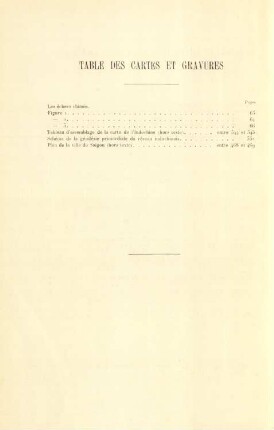 Table des cartes et gravures
