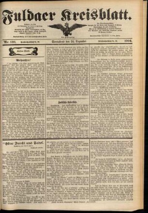Erste Ausgabe vom Samstag, den 24. Dezember 1904.