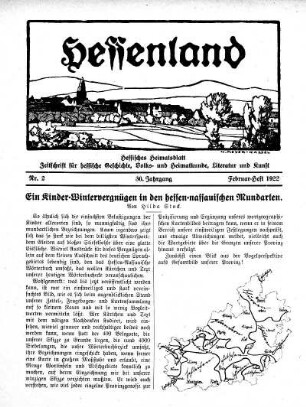 Nr. 2, Februar-Heft 1922