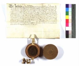 Bischof Julius an Hans Conrad von Berlichingen verleiht Krailshausen; Siegel.