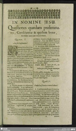 Quaestiones quaedam praeliminares, Conscientiae & quidem bonae, & malae naturam enucleantes