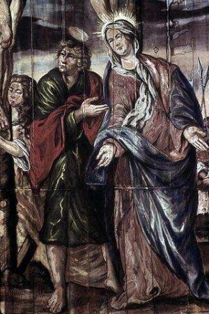 Bildfeld im Tonnengewölbe: Kreuzigung Christi