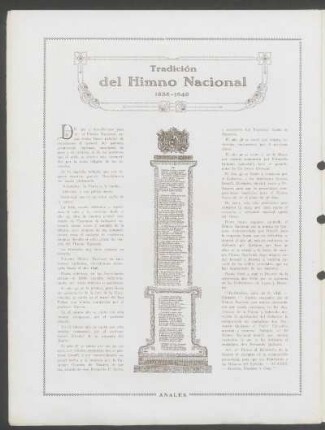 Tradición del Himno Nacional, 1838-1848