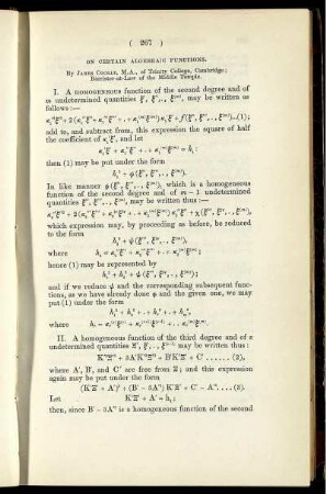 On certain algebraic functions.