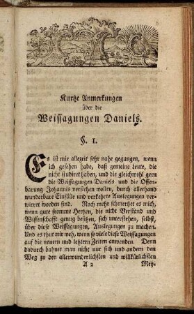 Kurtze Anmerkungen über die Weissagungen Daniels.