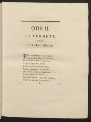 Ode II. La Fermeté Dans Les Malheurs.