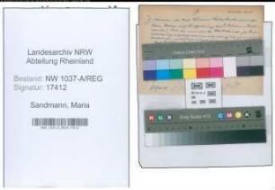 Entnazifizierung Maria Sandmann , geb. 00.00.0000 (Lehrerin)