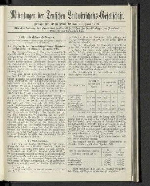 Beilage Nr. 19 zu Stück 19 vom 30. Juni 1900.