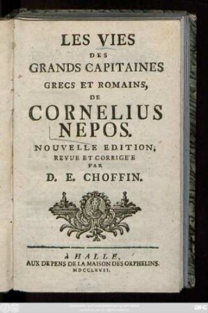 Les Vies Des Grands Capitaines Grecs Et Romains