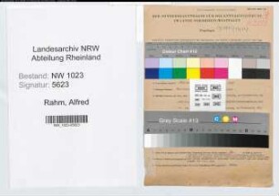 Entnazifizierung Alfred Rahm , geb. 11.02.1905 (Kaufm.Angest.)