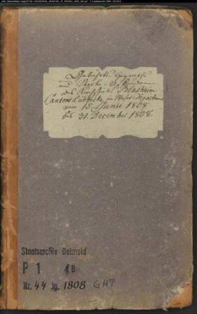 Zivilstandsregister der evangelischen Gemeinde Blasheim, Kreis Lübbecke (GHT 1808) (Gemeinde: Evangelische Gemeinde Blasheim, Kreis Lübbecke)