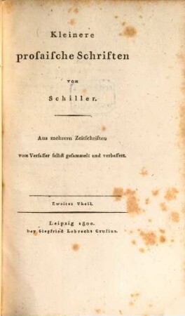 Kleinere prosaische Schriften, 2