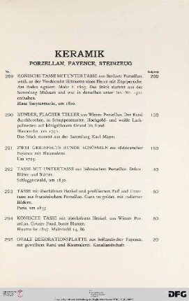 Keramik (Nr. 289-326)