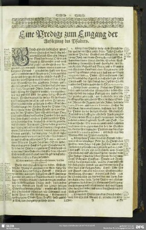 Eine Predigt zum Eingang der Außlegung des Psalters