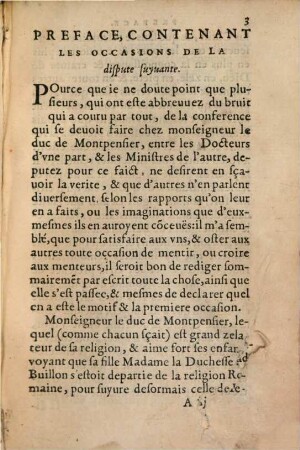 Actes de la dispute et conference tenue á Paris ... 1566 entre deux Docteurs de Sorbonne et deux ministres de l'eglise reformée