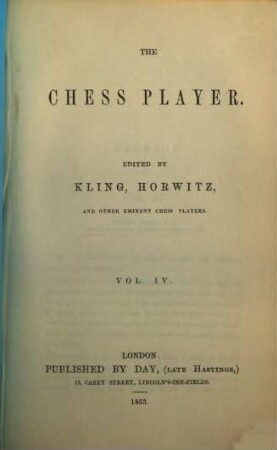 The New Chess Player. 4. 1853