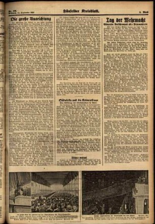 Zweite Ausgabe vom Mittwoch, den 15. September 1937.