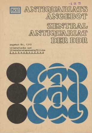 Nr. 1315: Literarische u. Literaturwissenschaftliche Zeitschriften
