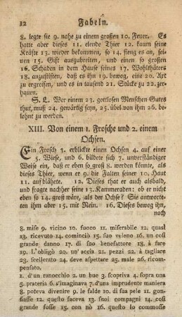 XIII. Von einem 1. Frosche und 2. einem Ochsen