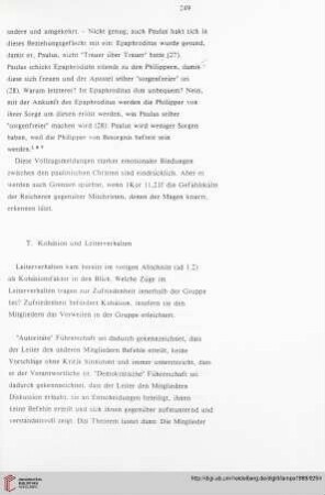 T. Kohäsion und Leiterverhalten
