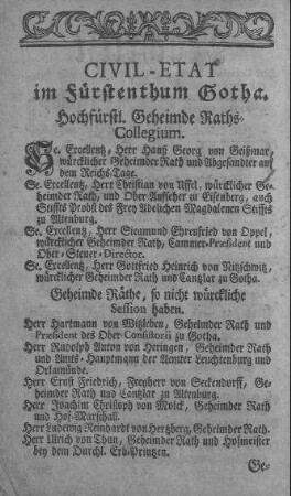 1747: Staatshandbücher für das Herzogtum Sachsen-Gotha