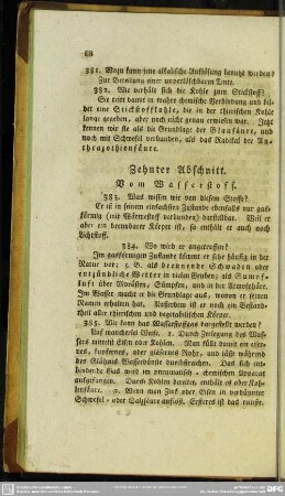 Zehnter Abschnitt. Vom Wasserstoff