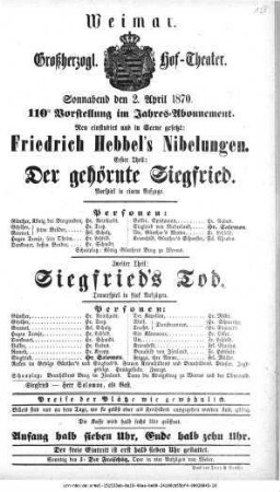 Nibelungen. Erster Theil: Der gehörnte Siegfried