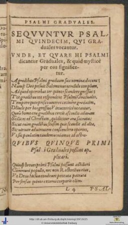Psalmi Quindecim, Qui Graduales vocantur