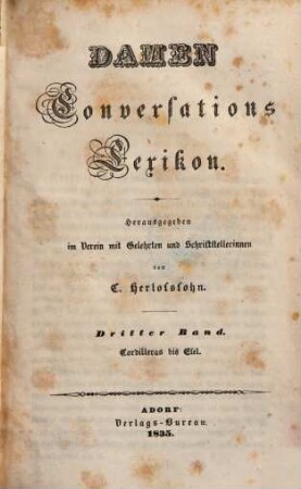 Damen-Conversations-Lexikon. 3, Cordilleras bis Esel