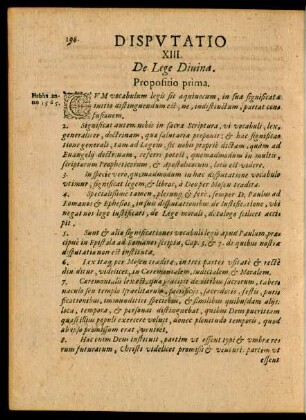 Disputatio XIII. De Lege Divina.