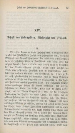 261-281 Joseph von Hohenzollern, Fürstbischof von Ermland : Fortsetzung