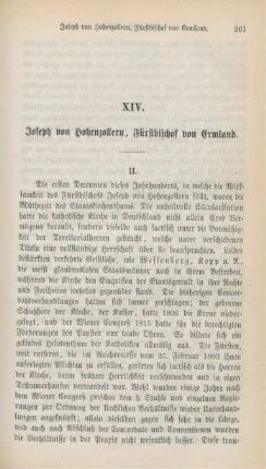 261-281 Joseph von Hohenzollern, Fürstbischof von Ermland : Fortsetzung