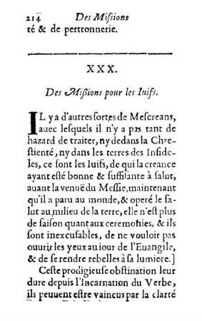 XXX. Des Mißions pour les Iuifs