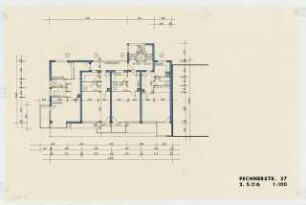 Wohn- und Geschäftshaus Fechnerstraße 27, Berlin-Wilmersdorf: Grundrisse 2.-5. Obergeschoss 1:100