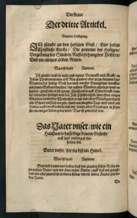 "Das Vater unser / wie ein Hausvater [...]"