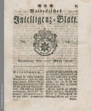 No. 11, Dienstag, den 12ten März 1805