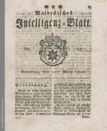 No. 11, Dienstag, den 12ten März 1805