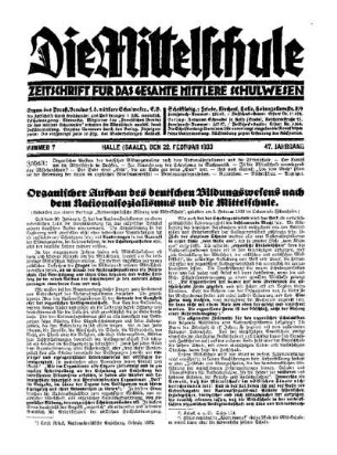 Organischer Aufbau des deutschen Bildungswesens nach dem Nationalsozialismus und die Mittelschule