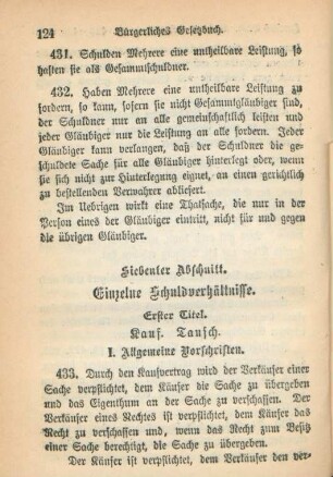 Siebenter Abschnitt. Einzelne Schuldverhältnisse