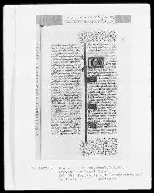 Breviarium Petri Mileti — Initiale D, darin der heilige Gordianus, Folio 286recto