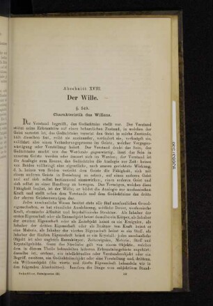 Abschnitt XVIII. Der Wille.