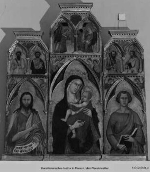 Madonna mit Kind, dem Heiligen Johannes dem Täufer, dem Heiligen Johannes Evangelista, dem Heiligen Petrus, dem Heiligen Bartholomäus, dem Heiligen Paulus und dem Heiligen Jakobus (?)