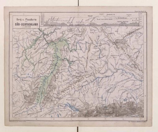 Berg- u. Flusskarte von Süd-Deutschland