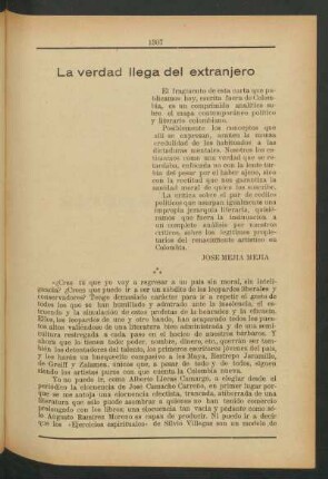 La verdad llega del extranjero