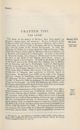 Chapter VIII. The Land